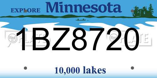 1BZ8720 Minnesota License Plate