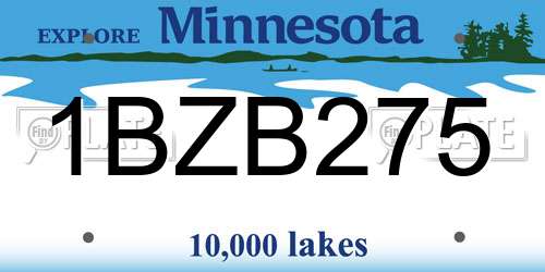 1BZB275 Minnesota License Plate