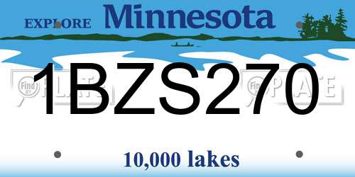 1BZS270 Minnesota License Plate