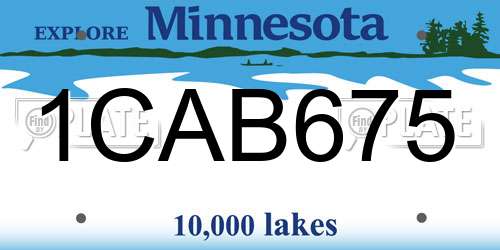 1CAB675 Minnesota License Plate