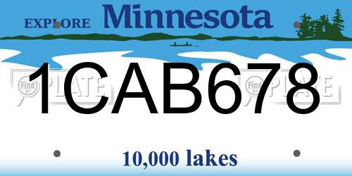 1CAB678 Minnesota License Plate