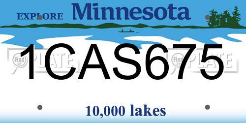 1CAS675 Minnesota License Plate