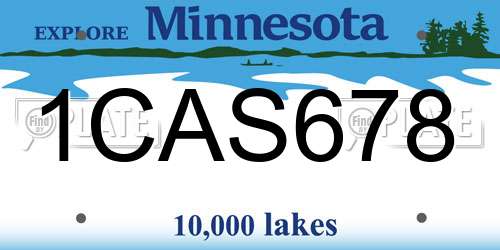 1CAS678 Minnesota License Plate
