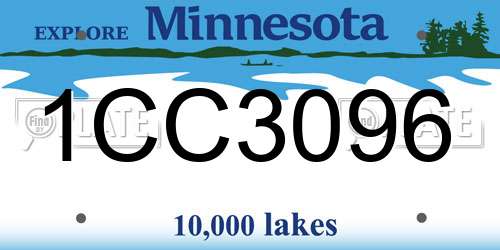 1CC3096 Minnesota License Plate