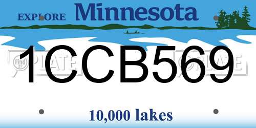 1CCB569 Minnesota License Plate
