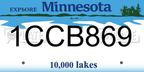 1CCB869 Minnesota License Plate