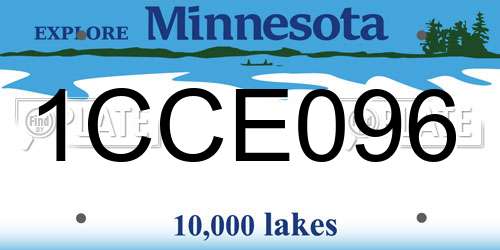 1CCE096 Minnesota License Plate