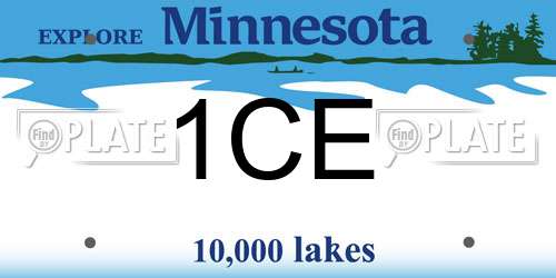 1CE Minnesota License Plate