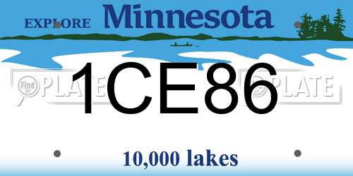 1CE86 Minnesota License Plate