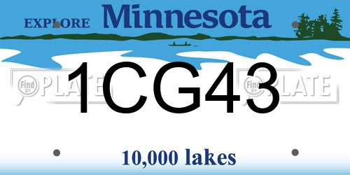 1CG43 Minnesota License Plate