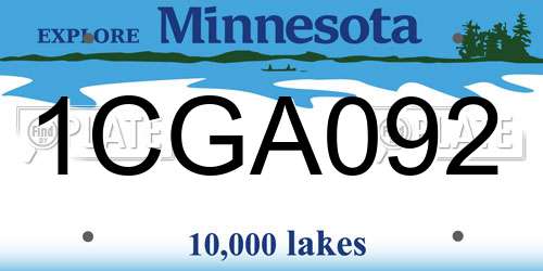1CGA092 Minnesota License Plate