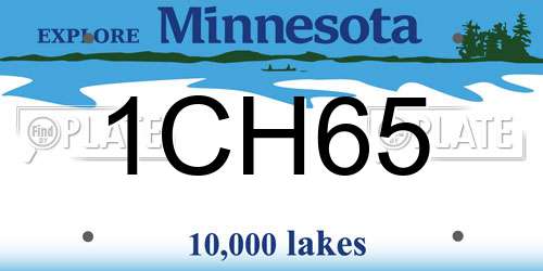 1CH65 Minnesota License Plate