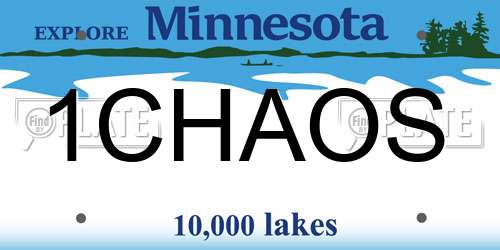 1CHAOS Minnesota License Plate
