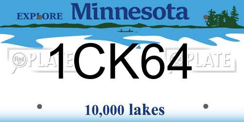 1CK64 Minnesota License Plate