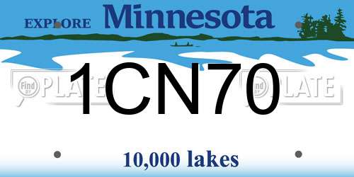 1CN70 Minnesota License Plate
