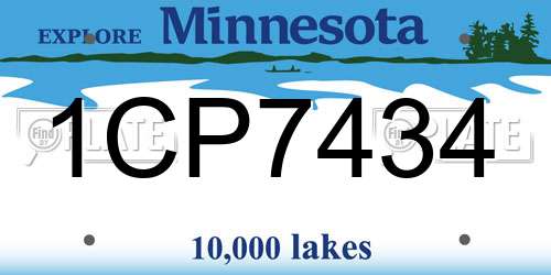 1CP7434 Minnesota License Plate