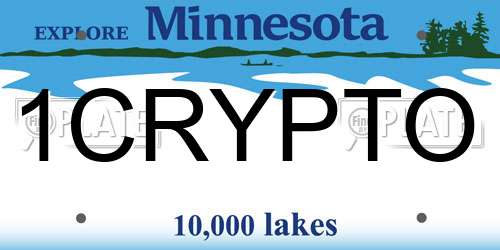 1CRYPTO Minnesota License Plate