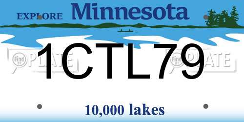 1CTL79 Minnesota License Plate