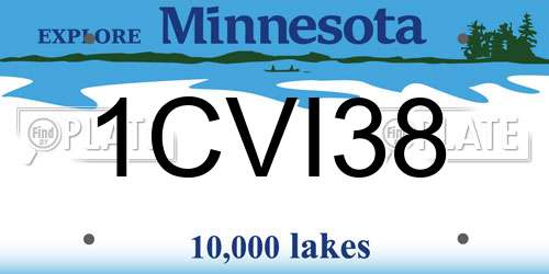 1CVI38 Minnesota License Plate