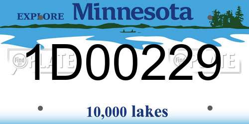 1D00229 Minnesota License Plate