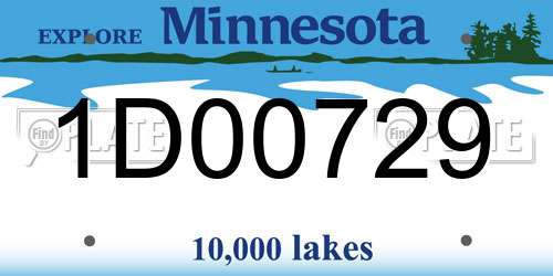 1D00729 Minnesota License Plate