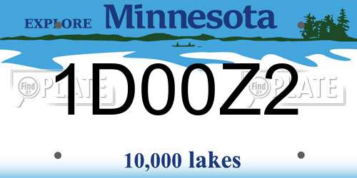 1D00Z2 Minnesota License Plate