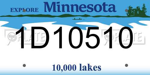 1D10510 Minnesota License Plate