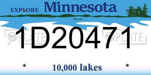 1D20471 Minnesota License Plate