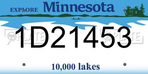 1D21453 Minnesota License Plate