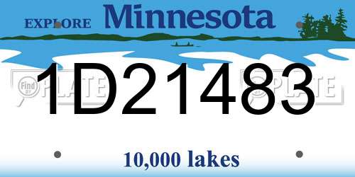 1D21483 Minnesota License Plate