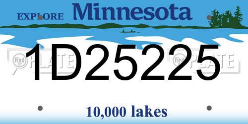 1D25225 Minnesota License Plate