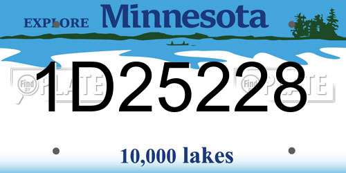 1D25228 Minnesota License Plate