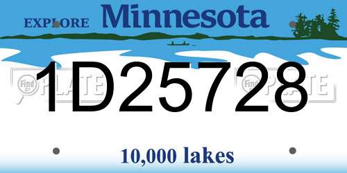 1D25728 Minnesota License Plate