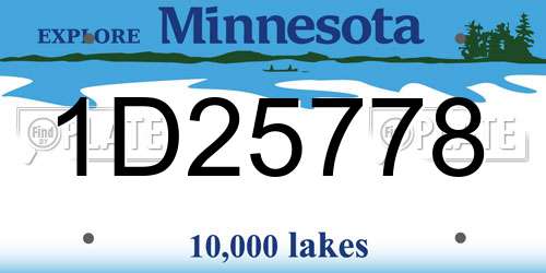 1D25778 Minnesota License Plate