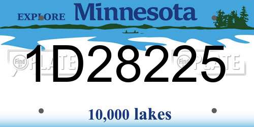 1D28225 Minnesota License Plate