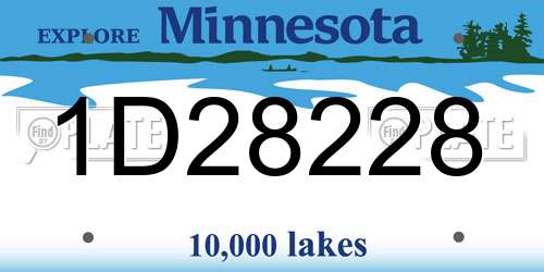 1D28228 Minnesota License Plate