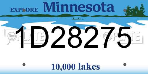 1D28275 Minnesota License Plate