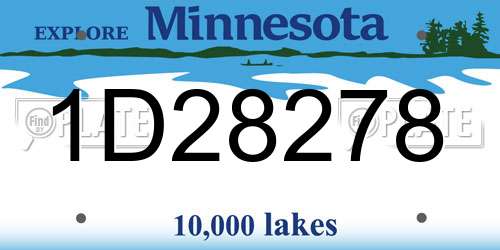 1D28278 Minnesota License Plate