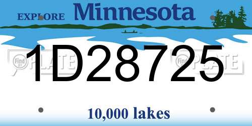 1D28725 Minnesota License Plate