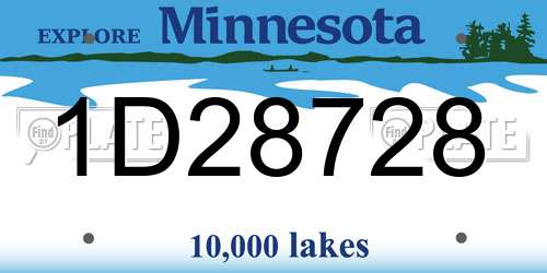 1D28728 Minnesota License Plate