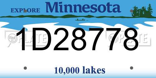 1D28778 Minnesota License Plate