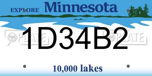 1D34B2 Minnesota License Plate