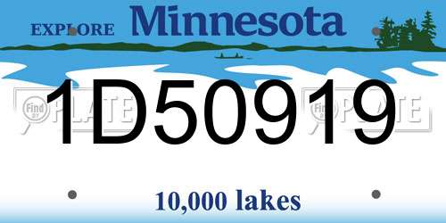 1D50919 Minnesota License Plate