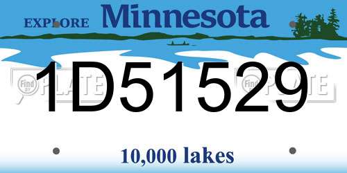 1D51529 Minnesota License Plate