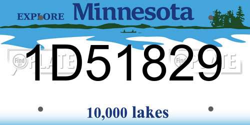 1D51829 Minnesota License Plate