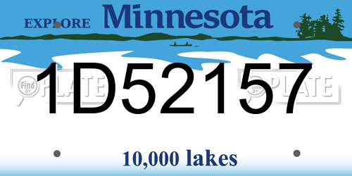 1D52157 Minnesota License Plate
