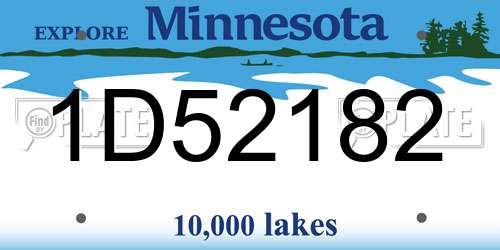 1D52182 Minnesota License Plate