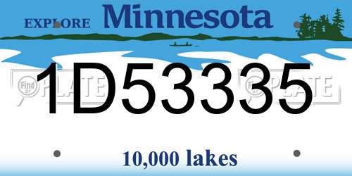1D53335 Minnesota License Plate