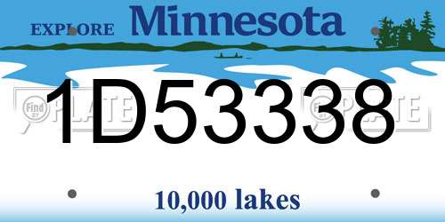 1D53338 Minnesota License Plate