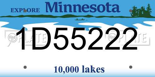 1D55222 Minnesota License Plate